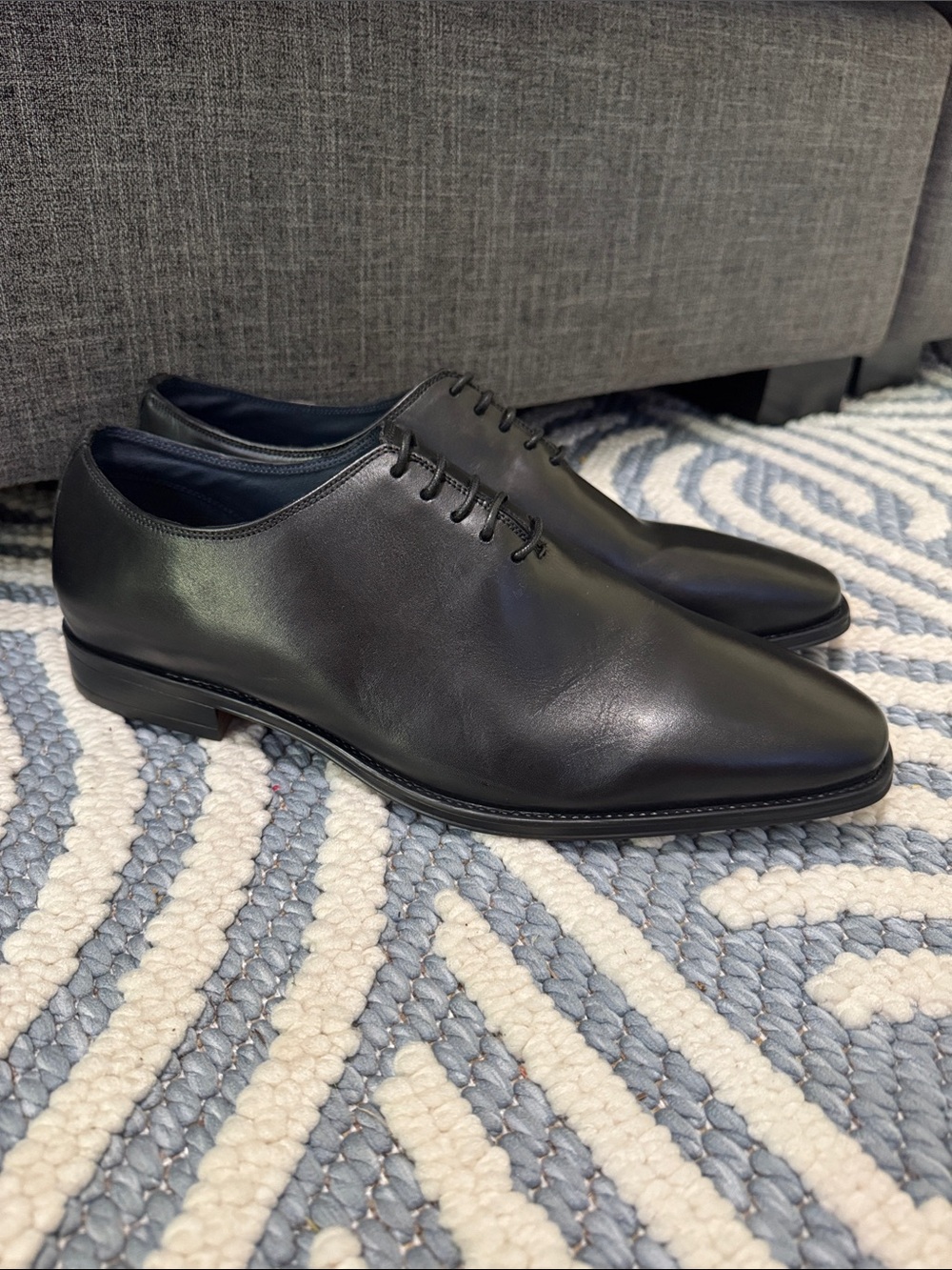 JUMP Monaco Black Leather Oxford Dress Shoes Plain Toe Formal Shoes Size 10